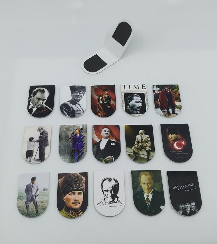 Giftsturkiye Kitap Ayracı İçi Mıknatıslı Ufak Ebat Gazi Mustafa Kemal Atatürk İmza ( 15 adet )